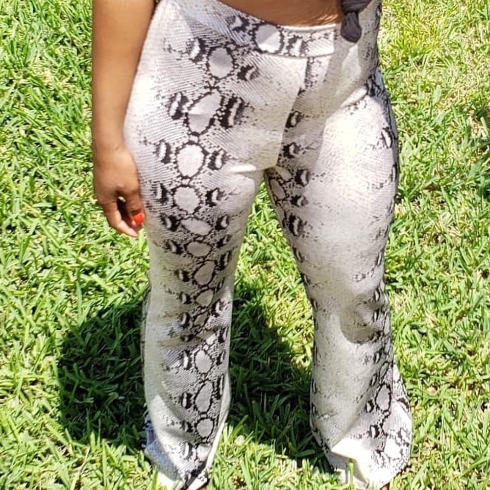 Snakeskin Print Pants